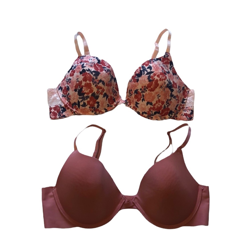 Set of 2 Laura Ashley 36C Underwire Bras | Push Up | Floral | Lace